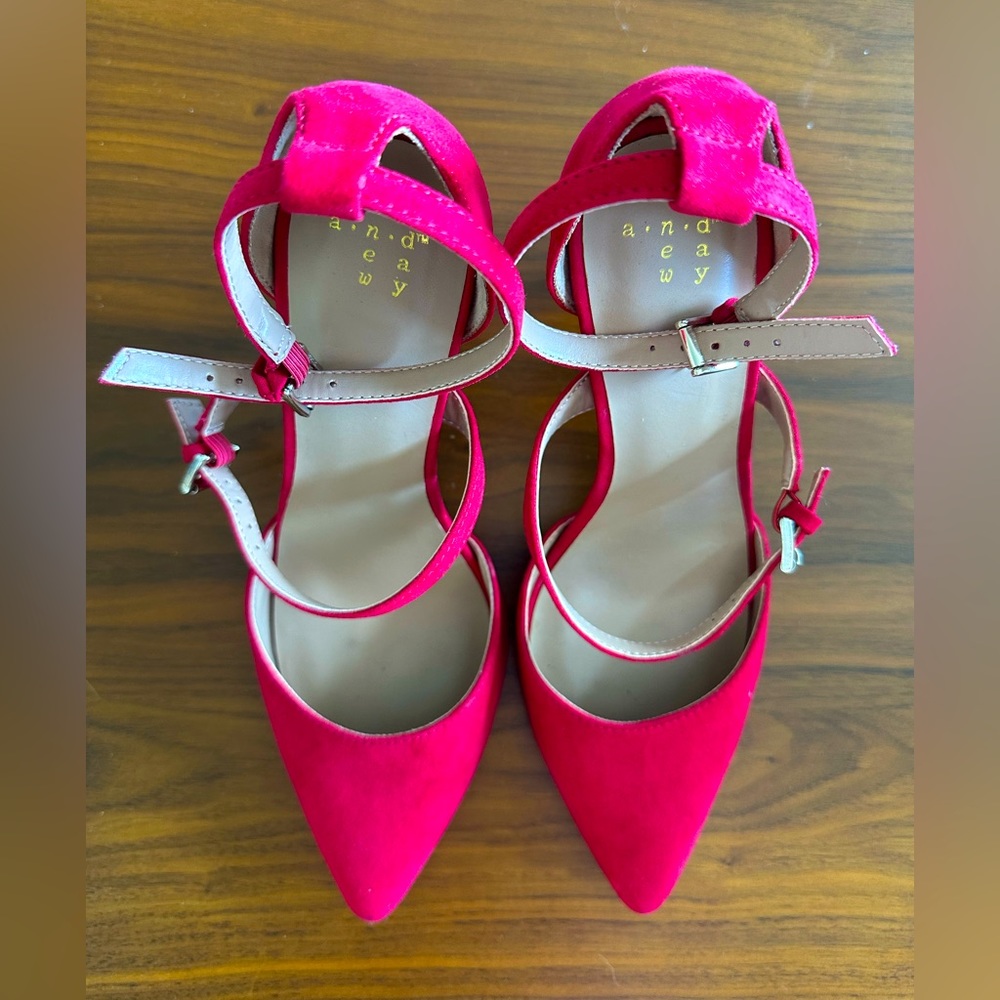 A New Day Dori Strappy Red Pointed Pumps